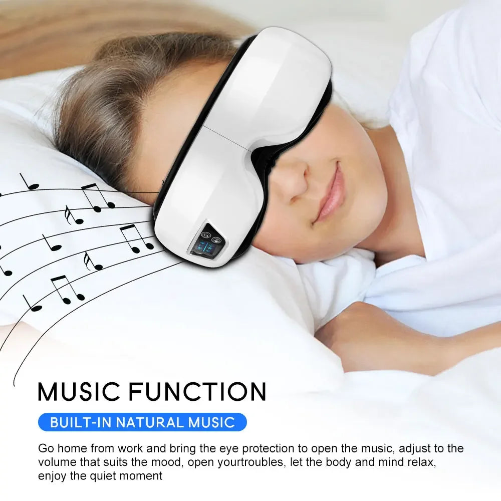 Eye Massager, 6D Smart Airbag Vibration Bluetooth, Eye Care Instrument, Hot Compress Bluetooth Eye Massage, Glasses Fatigue Pouch