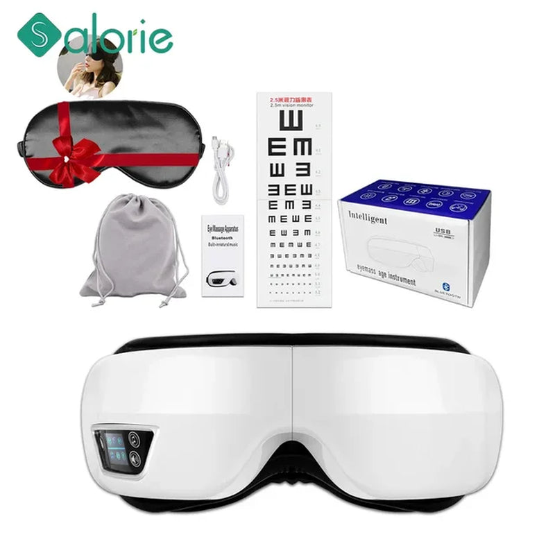 Eye Massager, 6D Smart Airbag Vibration Bluetooth, Eye Care Instrument, Hot Compress Bluetooth Eye Massage, Glasses Fatigue Pouch