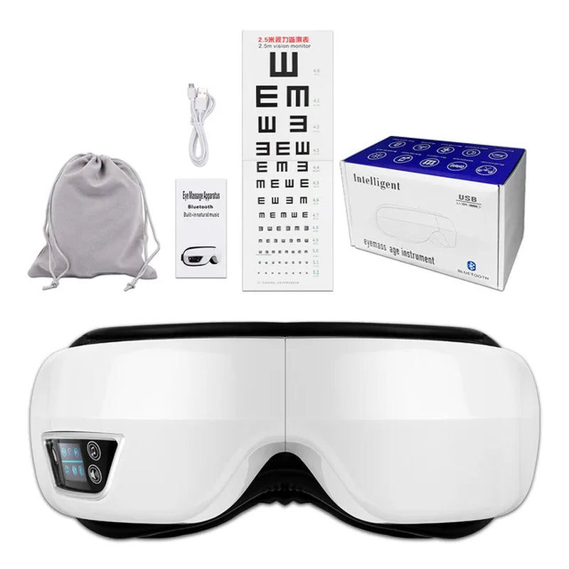 Eye Massager, 6D Smart Airbag Vibration Bluetooth, Eye Care Instrument, Hot Compress Bluetooth Eye Massage, Glasses Fatigue Pouch