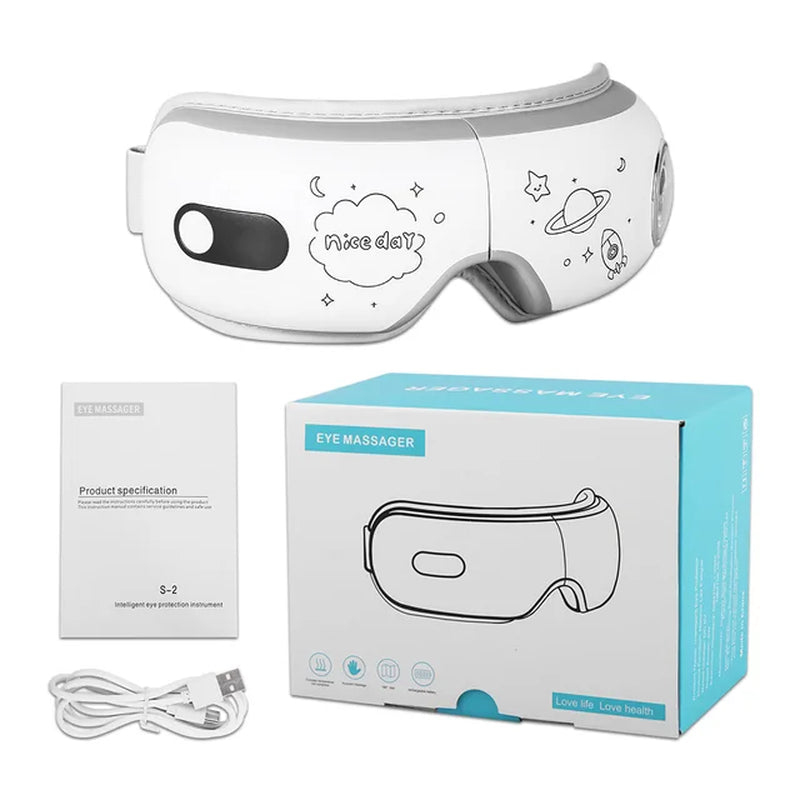 Eye Massager, 6D Smart Airbag Vibration Bluetooth, Eye Care Instrument, Hot Compress Bluetooth Eye Massage, Glasses Fatigue Pouch