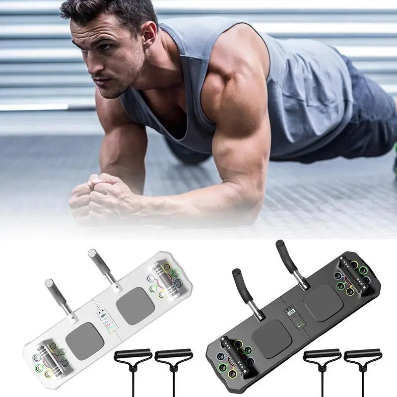 ABS Push up Board, Bodybuilding Bar Gym, Fitness Equipment Home, Calisthenics Exercise with Timer Anti-Slip, Handle Pushup Board