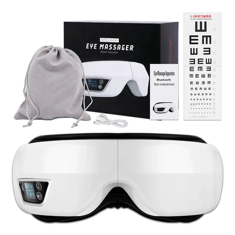 Eye Massager, 6D Smart Airbag Vibration Bluetooth, Eye Care Instrument, Hot Compress Bluetooth Eye Massage, Glasses Fatigue Pouch