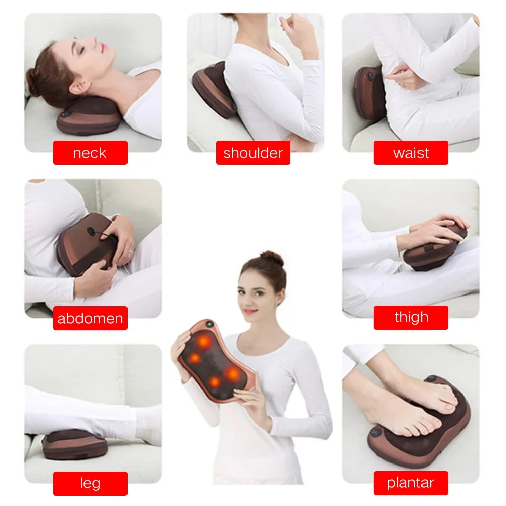 Heating Neck Massage Pillow Shiatsu for Cars Travel