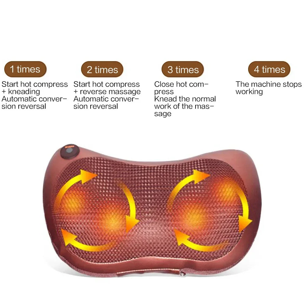 Heating Neck Massage Pillow Shiatsu for Cars Travel