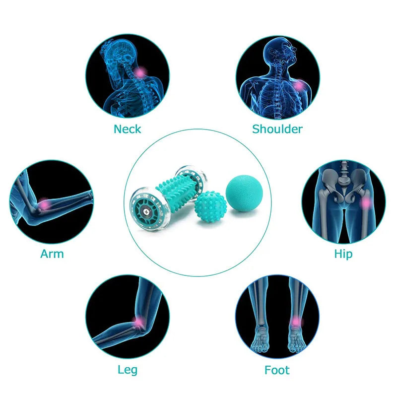 Foot Massager Massage Roller Balls Kit Yoga Sport Fitness Ball for Hand Leg Back Pain Therapy Deep Tissue Trigger Point Recovery