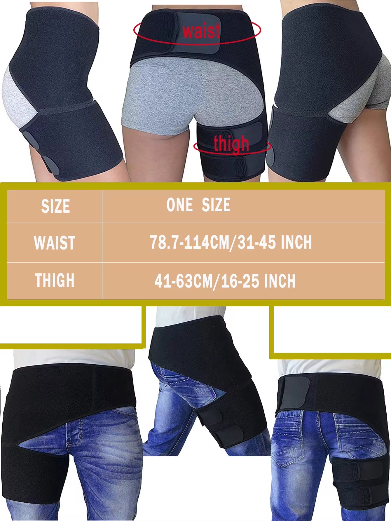 Hip Brace for Sciatica Nerve,Compression Support Wrap, Pulled Thigh, Hip Fleхоr Strain, Groin Injury, Sacroiliac Joint Support