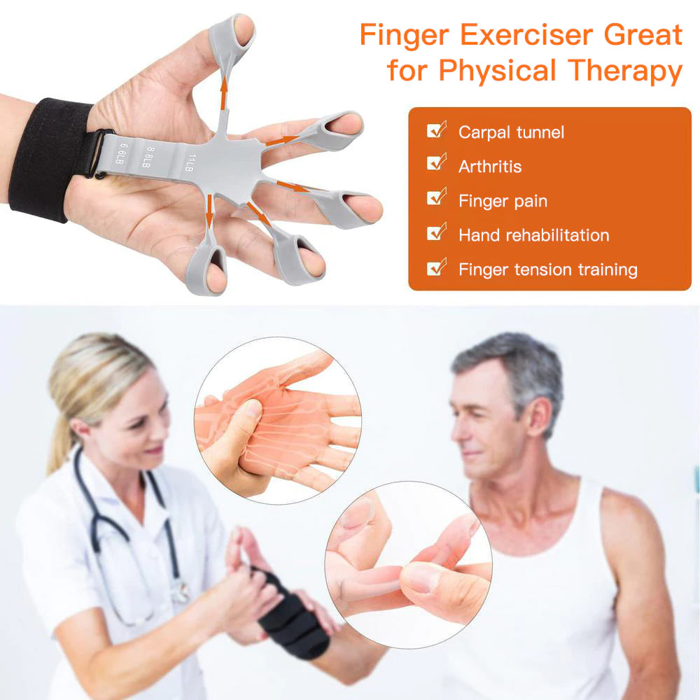 Silicone Finger Expander, Finger Gripper Exerciser, Finger Training Stretcher Recovery Physical Tool Hand Strengthener for Patient