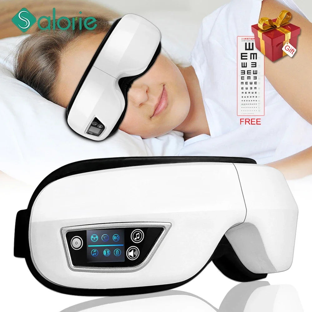 Eye Massager, 6D Smart Airbag Vibration Bluetooth, Eye Care Instrument, Hot Compress Bluetooth Eye Massage, Glasses Fatigue Pouch